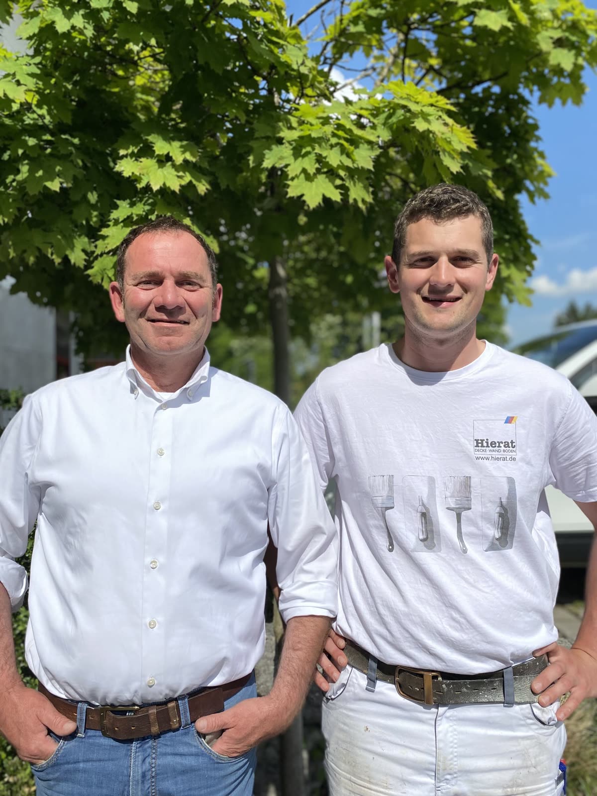 Thomas Hierat and his son, master painters in Gmund am Tegernsee